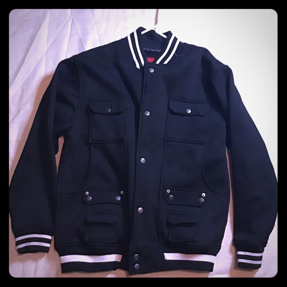 Black varsity jacket